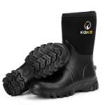 Kalkal 12'' Mid Calf Waterproof Farm Boots, Rubber Boots With Steel Shank For Farming Gardening