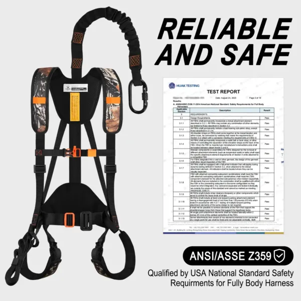 Kalkal safety harness ANSI testing report qualifiation