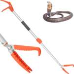 60'' Retractable Snake Grabber, Heavy Duty Aluminum Alloy Snake Tong With Lock
