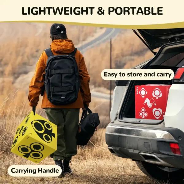 lightweight and portable target block can be carried anywhere for practice