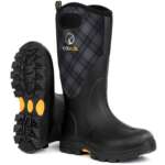 Kalkal Tall Pull-On Rubber Boots With Handles and Arch Support For Farming Ranching