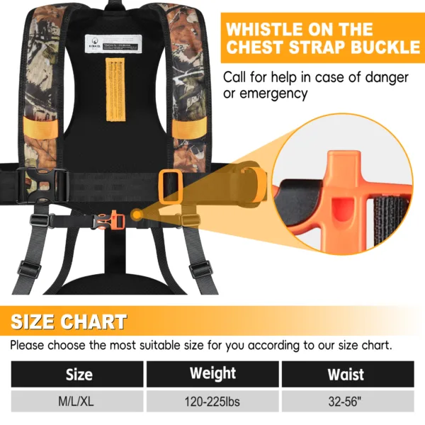 Kalkal Tree Stand Hunting Harness With Saddle, Safety Ropes Combo
