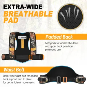 safety harness with padded strap for hunting comfortably