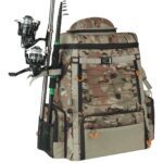44L Fishing Backpack With Rod Holders, Waterproof Tackle Backpack For Fishing Gear, Camping, Hiking