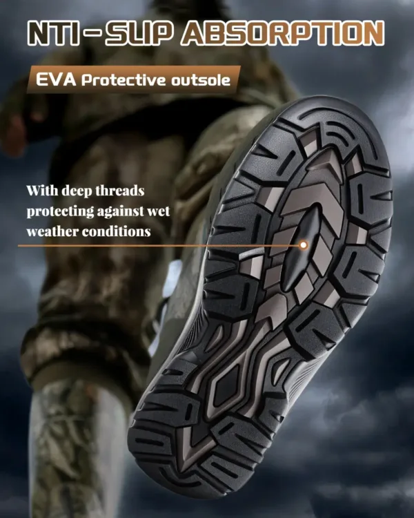 anti-slip hunting boot outsole plus EVA midsole for all day comfort