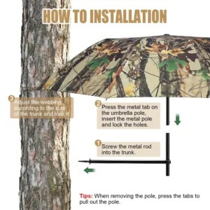 detailed steps to install Kalkal hunting unbrella
