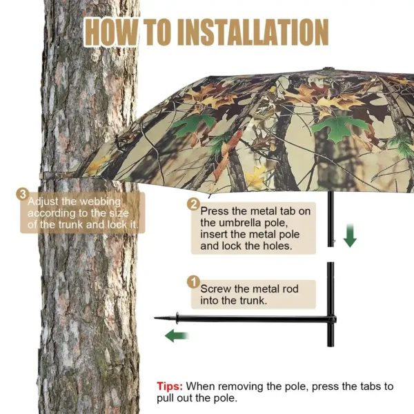 detailed steps to install Kalkal hunting unbrella