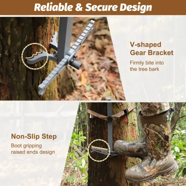 non-slip tree climbing stick