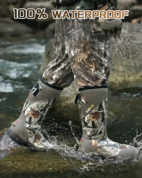 100% waterproof insulated hunting boots testing in the field and stream