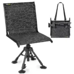 Lightweight Swivel Hunting Chair, Portable Adjustable Leg Blind Chair With 300-lb Capacity