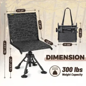 hunting chair with widen backrest and height adjustment