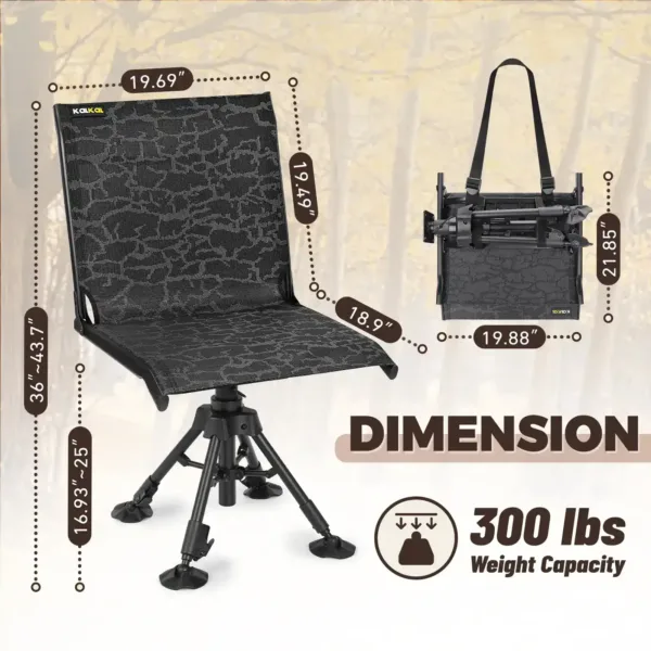 hunting chair with widen backrest and height adjustment