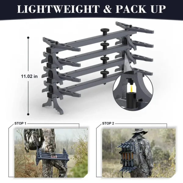lightweight climbing sticks stacking together for easy transport to the field