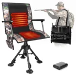 Kalkal Heated Hunting Chair, 360° Silent Swivel Height Adjustable With 10000mAh Power Bank