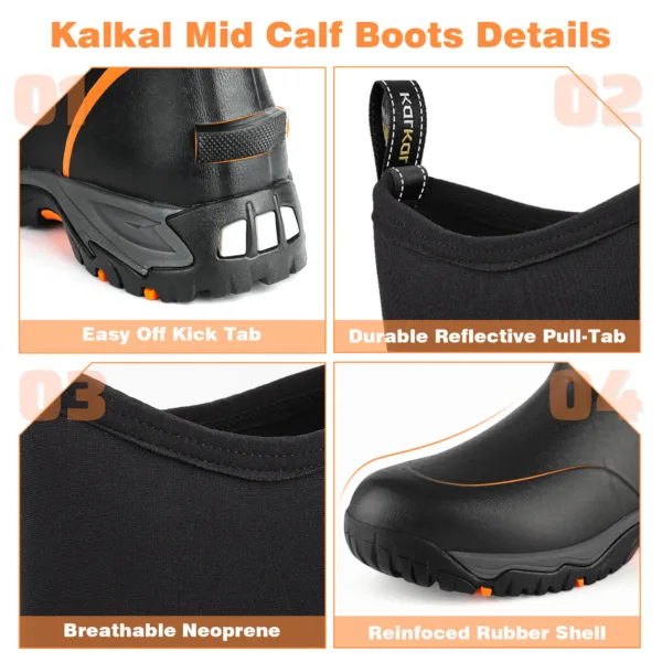 Kalkal mid calf boots details