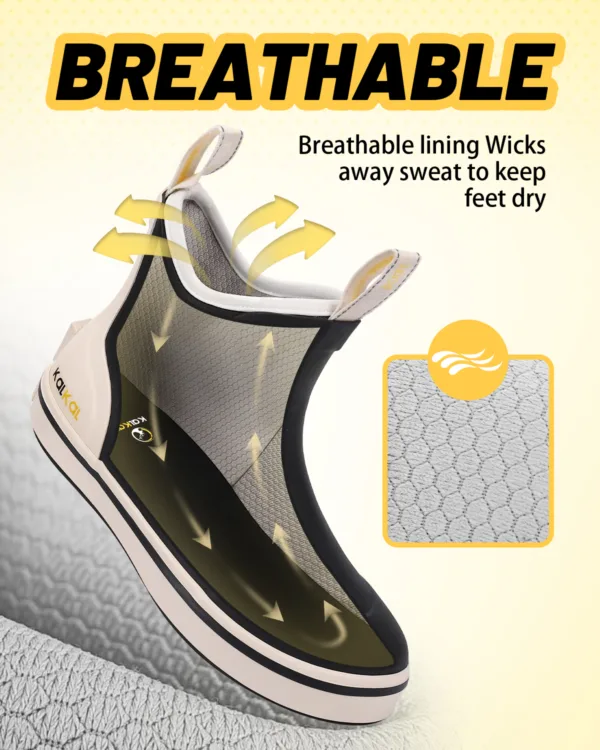comfortable deck boots with breathable lining to keep feet dry