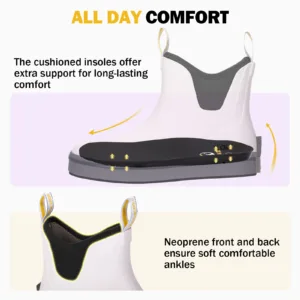 comfortable women rubber boots ith breathable lining