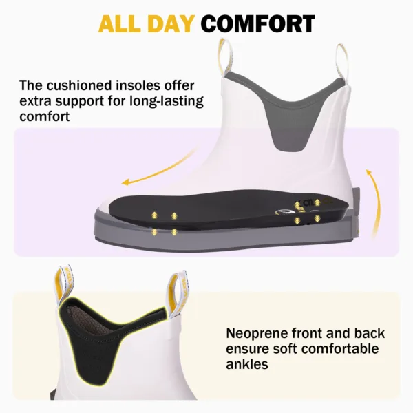 comfortable women rubber boots ith breathable lining