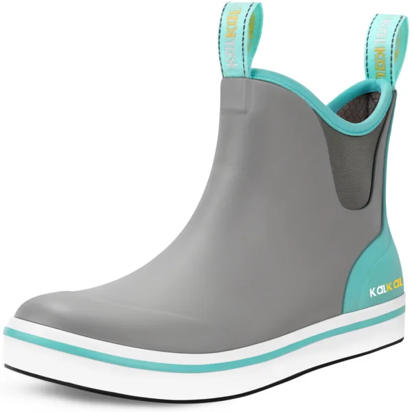 short rubber boots for womens in grey color