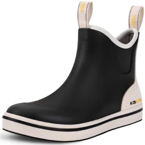 Kalkal women's 6 in ankle deck boot in black color