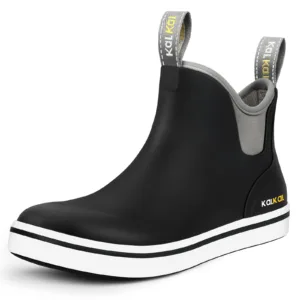 Waterproof kids black rain boots