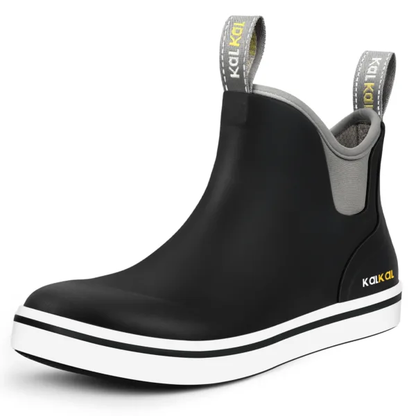 Waterproof kids black rain boots