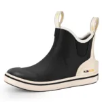 Kalkal Kids Deck Boots, Easy Pull-On Non-Slip Ankle Rubber Boots For Rainy Days & Fishing