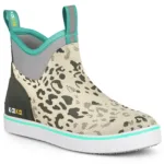 Kalkal Womens Camo Deck Boots, Waterproof Ankle Slip-On Boots For Fishing & Outdoors