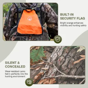 built-in orange flag for hunting safety