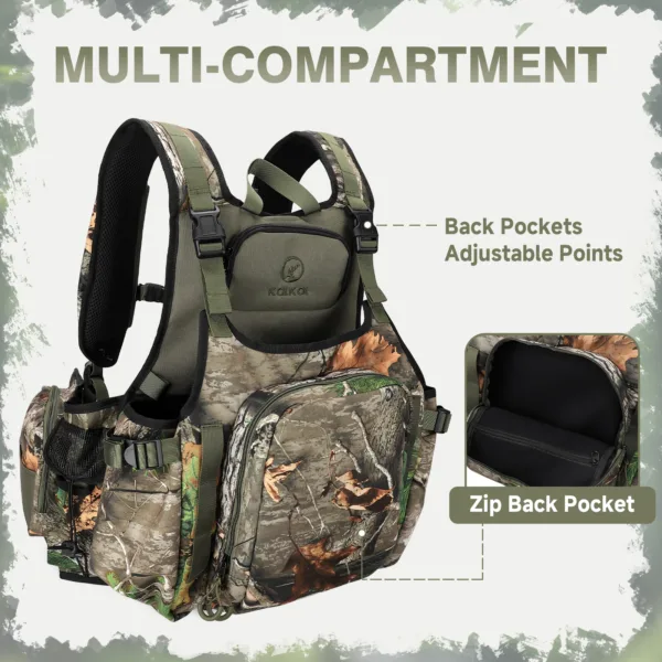 back view of turkey vest showing a large compartment