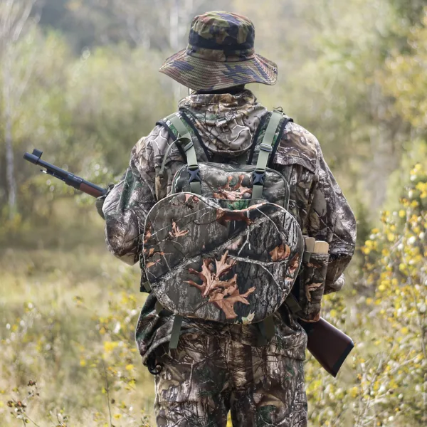 a moblie hunter is wearing Kalkal turkey vest in the field